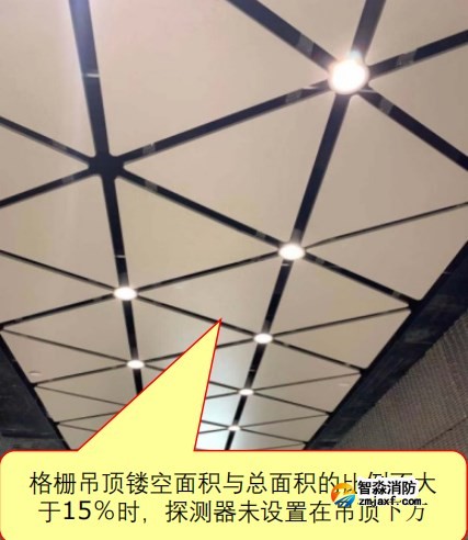 消防感煙火災探測器在格柵吊頂場所如何設置?